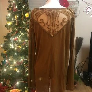 Free people Camel color long sleeve shirt